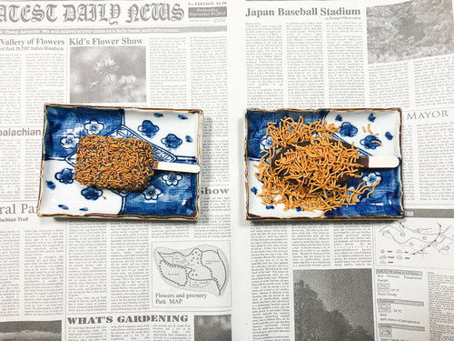チキン味のラーメン菓子つきチョコアイスバーを自力で再現して比較