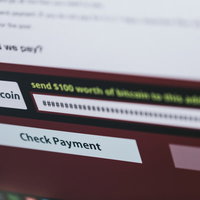 ランサムウェアに表示されたビットコインの身代金請求画面の写真