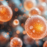 炎症を起こした病原体のようなウイルスの細胞の写真