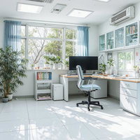 大きな窓から光が入る整理整頓された診察室の医療空間の写真