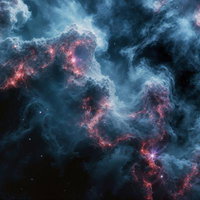 広がる星雲の写真