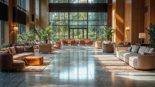 赤く発光するウイルス・細胞のミクロ構造の3D立体