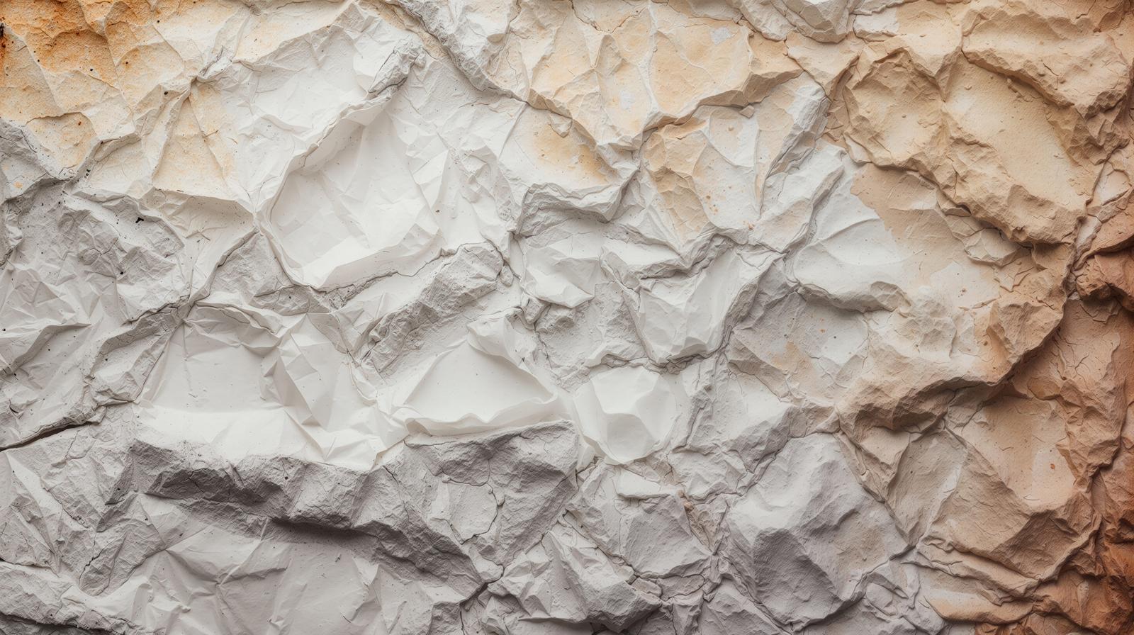 Texture of wrinkle and crack patterns on a whitish-brown plaster wall