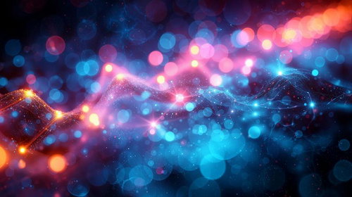 浮かび上がる無数のバブル状粒子群