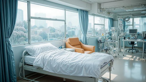 都会の光に包まれる爽やかなワンルームの朝日