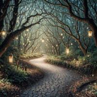 幻想世界への入り口、光のトンネルの写真