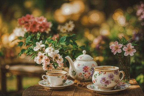 花と紅茶で飾るガーデンブレイク