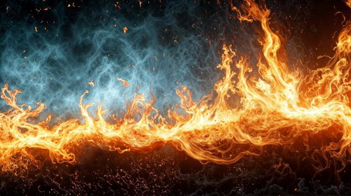 炎と蒼煙が交錯する境界線