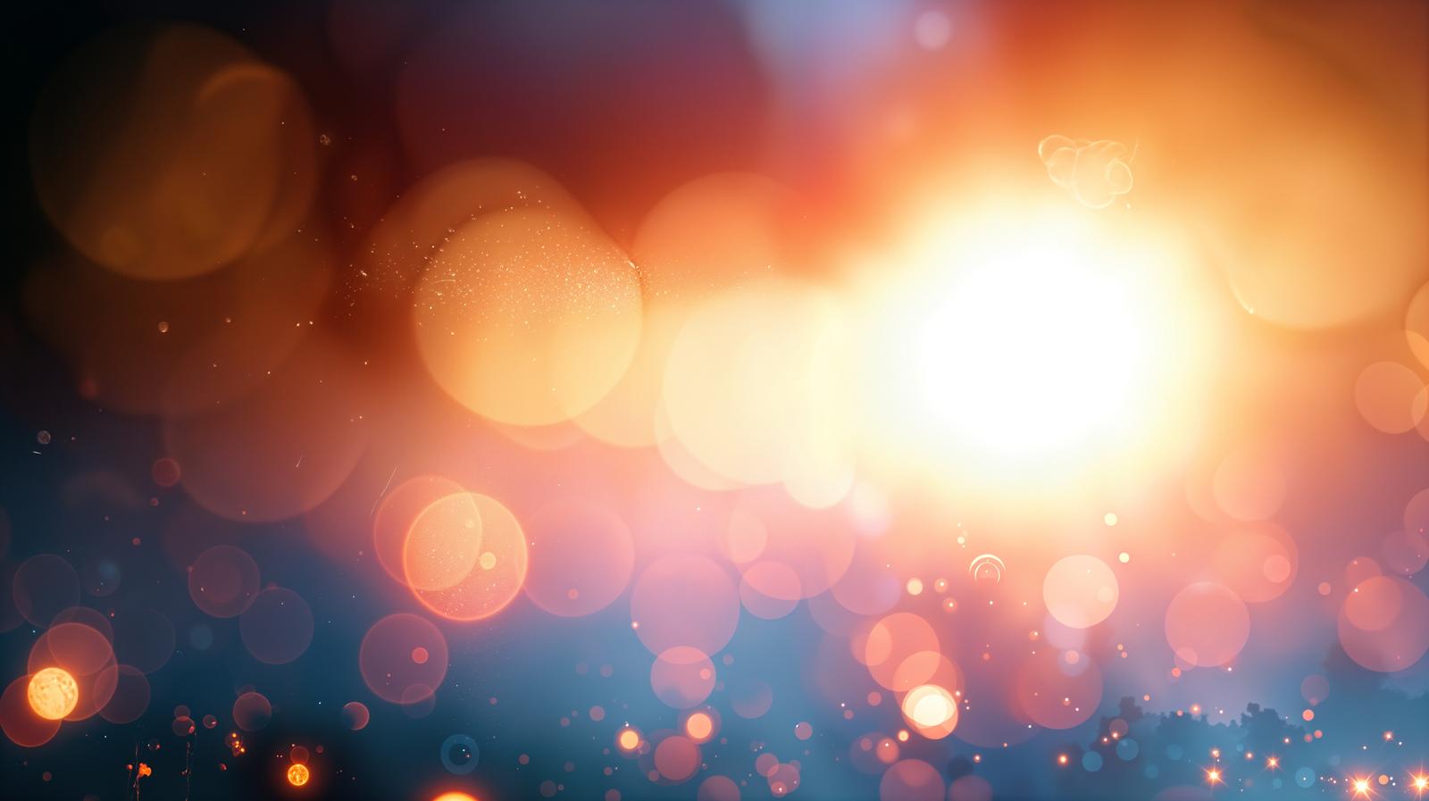 玉ボケとキラキラ光が広がるボケ味背景