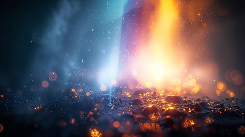 大地を走るオレンジ色の光の波と立ち上る青灰色の煙