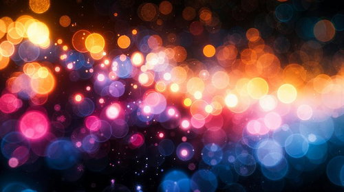 色彩豊かな光のシャワーが広がる