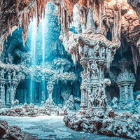 壮麗な石柱の洞窟の写真