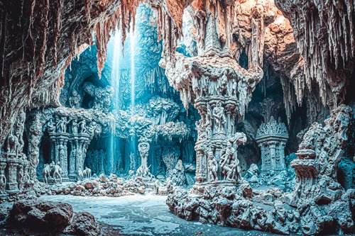 壮麗な石柱の洞窟