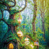 光に導かれる異世界の小径の写真