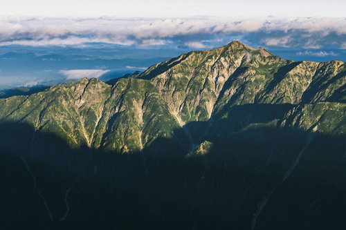 日本百名山・奥穂高岳と笠ヶ岳の山々の絶景