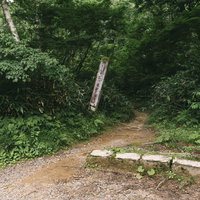 折立登山口の日本百名山・黒部五郎岳へ向かう看板の写真