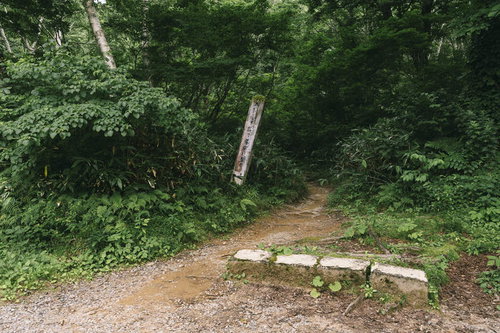 折立登山口の日本百名山・黒部五郎岳へ向かう看板