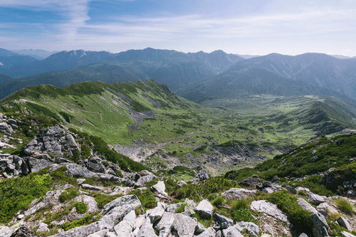 黒部五郎カーブから見る裏銀座方面の山並み