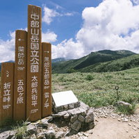 中部山岳国立公園の指導標に記された薬師岳への登山道の写真