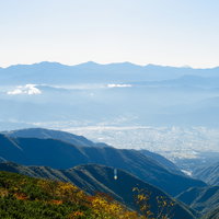 中央アルプス・木曽駒ヶ岳から見る遠景の南アルプスの写真