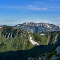 鷲羽岳中腹から見る日本百名山薬師岳方面の景色の写真