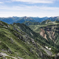 浄土山から望む立山カルデラ方面の雪山連峰の写真