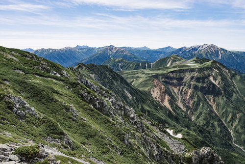 浄土山から望む立山カルデラ方面の雪山連峰