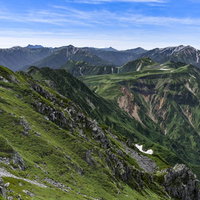 立山浄土山から望む薬師岳方面の山々の景色の写真