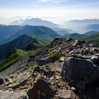 大汝峰から見る西側の景色（白山）の写真