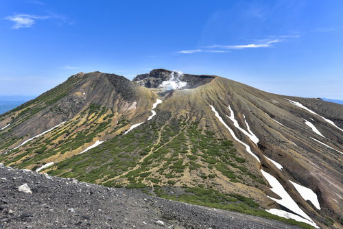 日本百名山の雌阿寒岳、阿寒富士山頂からの眺望