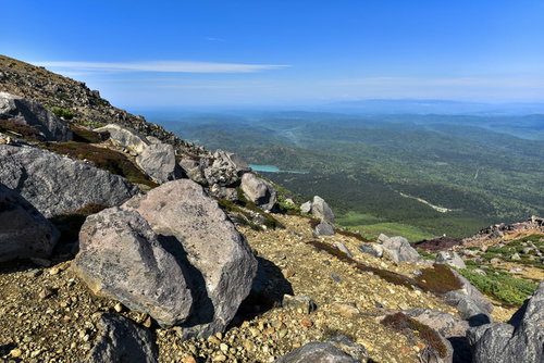 雌阿寒岳登山道から見るオンネトー方面の景色
