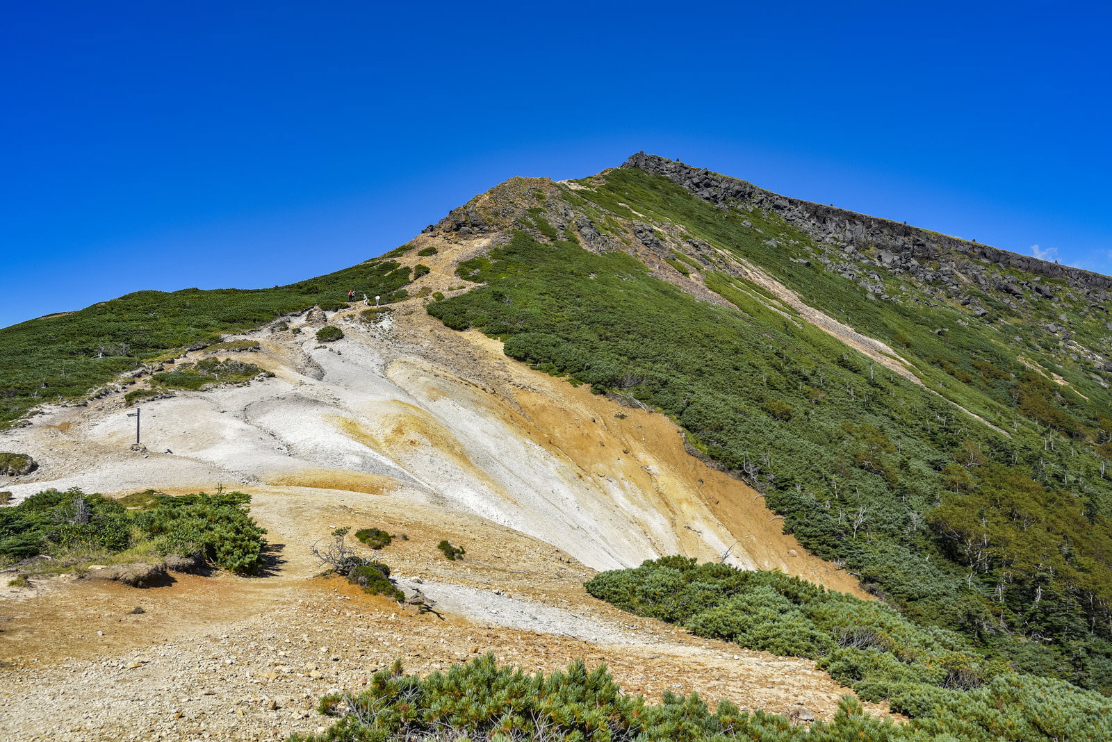晴天の硫黄岳・赤岩の頭付近の登山道