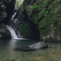 東京都の海沢渓谷ネジレの滝の景色の写真