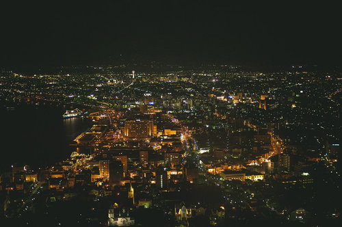 函館山から見下ろす北海道函館市の夜景