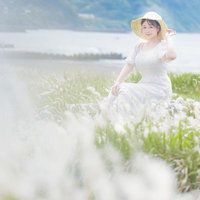 千葉県岩井海岸で麦わら帽子を被ったポートレートの写真