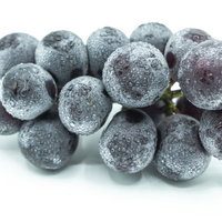 水滴がついた種なし巨峰の房状の粒、新鮮でみずみずしいの写真