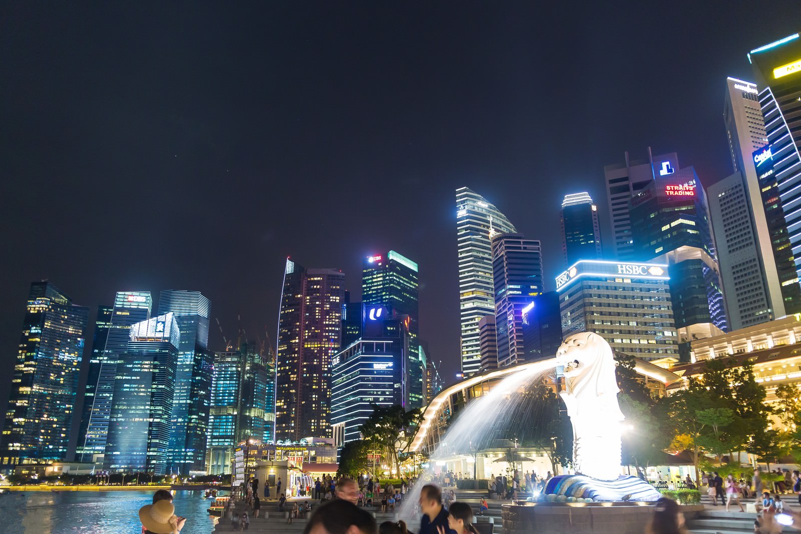 シンガポール・マーライオン・パークの夜景