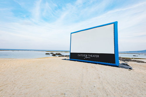 徳之島畦（アゼ）プリンスビーチとアウトドアシアター設営