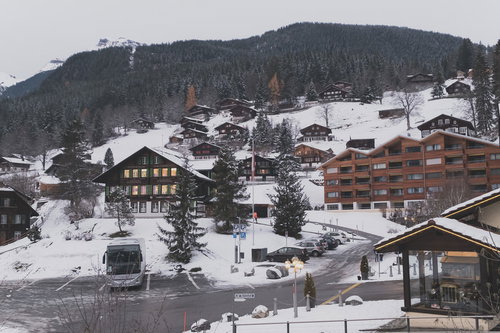 グリンデルワルトの冬（スイス）夜のイルミネーション
