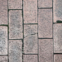 溝に入り込んだ土が踏み固められたレンガのテクスチャーの写真