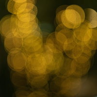 黄金色に煌めく玉ボケの光、ネオンキラキラ背景の写真