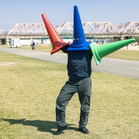 怪人三角コーンがあらわれた！の写真