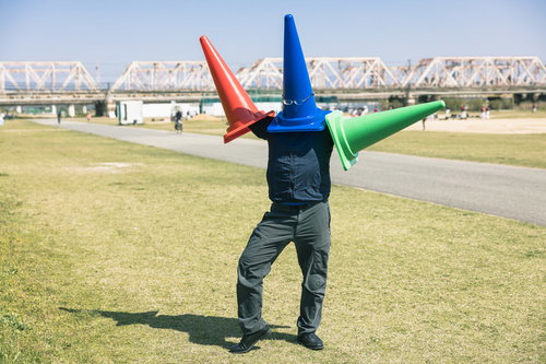 怪人三角コーンがあらわれた！