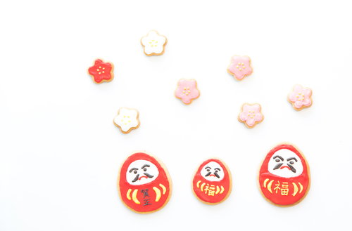 福だるまのアイシングクッキーと迎春スイーツ