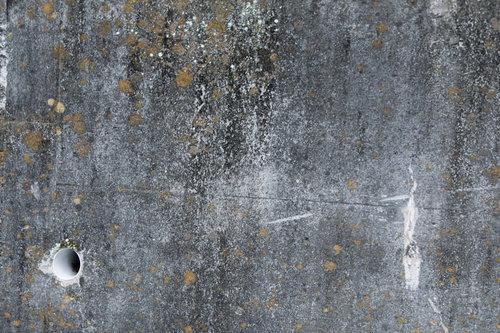 グレーのコンクリート壁に設置された排水管