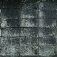 外構のコンクリートブロック塀のテクスチャーと質感の写真