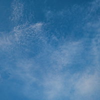 見上げた空を覆ううろこ雲のテクスチャーの写真