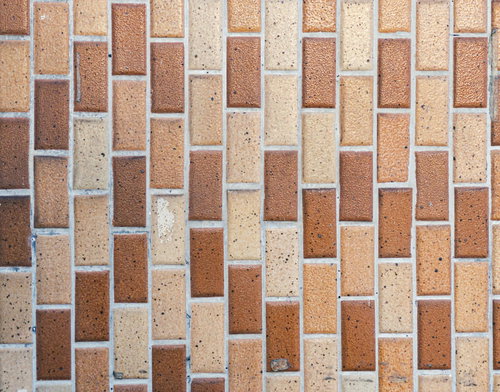 光沢のあるレンガ調タイル壁のテクスチャー