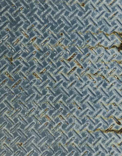 錆びた鉄製スロープの格子状滑り止め（テクスチャー）