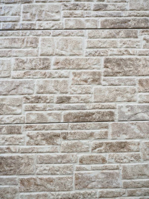 ベージュと白のタイル調外壁材テクスチャー